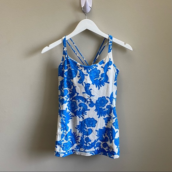 Lululemon free to be Laceoflage polar cream beaming blue tank top - Picture 3 of 8